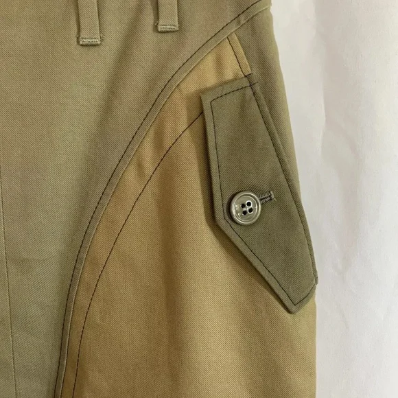 Altuzarra Army Green Color Block Skirt - Sz 36 EU - Sz 4 Small US - Picture 3 of 6